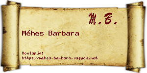 Méhes Barbara névjegykártya